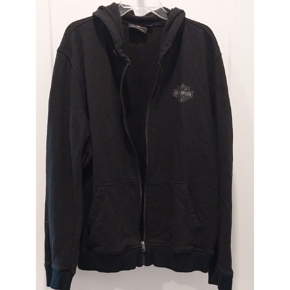 Harley-Davidson Black Full-Zip Hooded Sweatshirt..Size 2XL